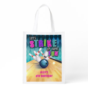Bowling Birthday Reusable Tote Bag - Girl
