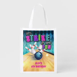 Bowling Birthday Reusable Tote Bag - Girl