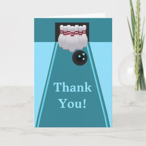 Bowling Birthday Thank You Card