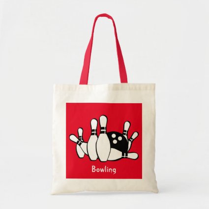 Bowling Black White and Red Tote Bag