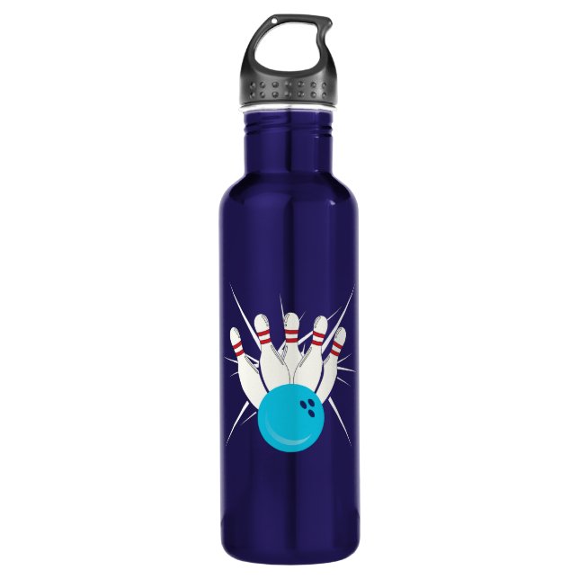 Bowling Bliss Stainless Steel Water Bottle (Front)