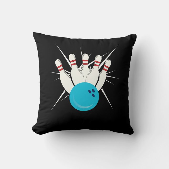 Bowling Bliss Throw Pillow (Front)