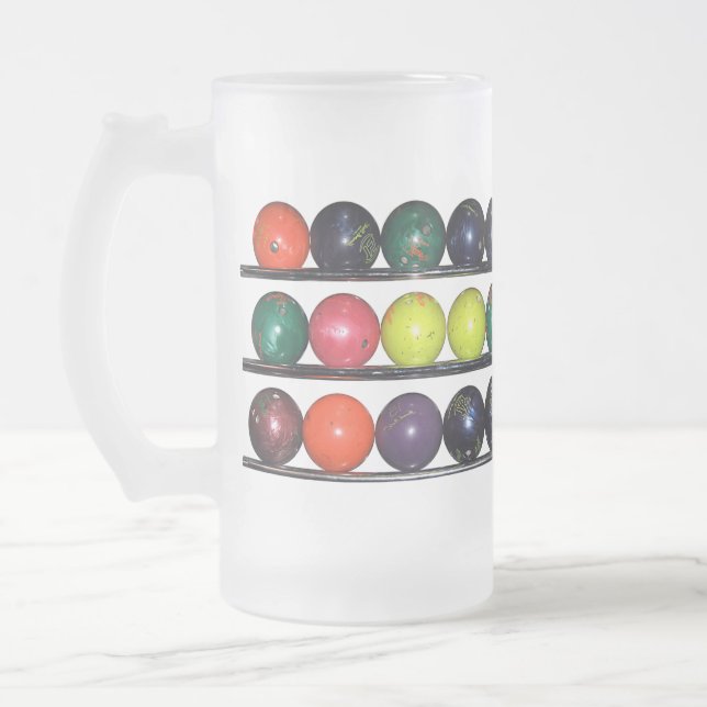 Bowling Blitz  Frosted Glass Beer Mug (Left)