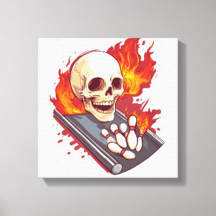 Bowling Bones � Funny Sports Skull Canvas Print