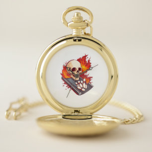 Bowling Bones � Funny Sports Skull Pocket Watch