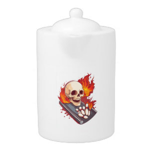 Bowling Bones – Funny Sports Skull Teapot