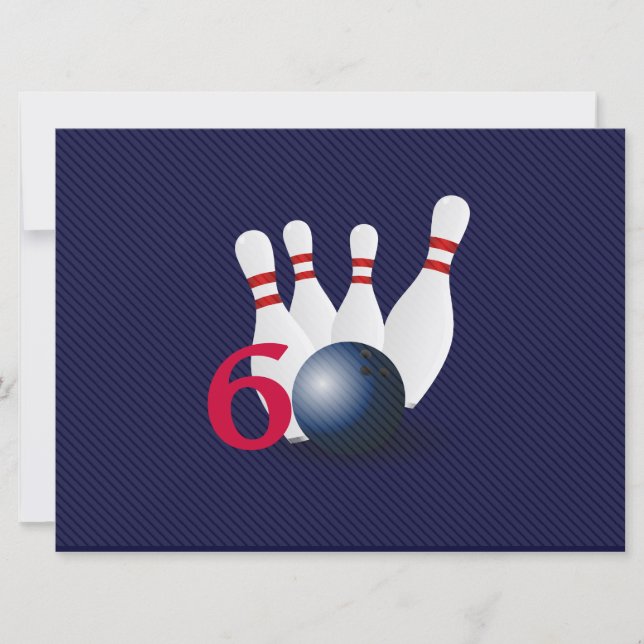 Bowling, bowler 60th Birthday Invitation. Invitation (Front)