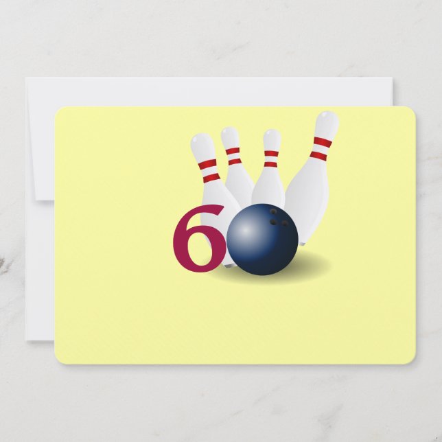 Bowling, bowler 60th Birthday Invitation. Invitation (Front)
