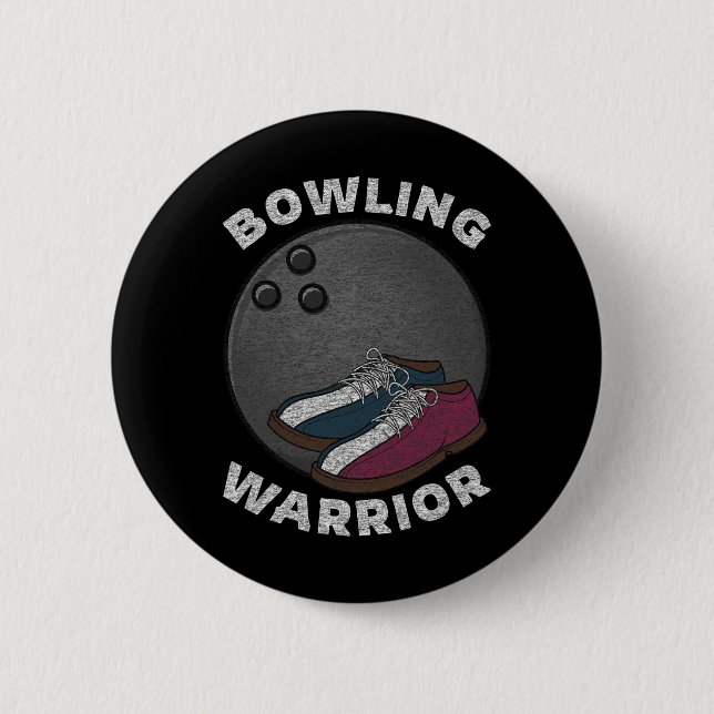 Bowling Bowler Funny Saying Vintage Graphic  Button (Front)