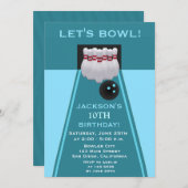 Bowling Boy Birthday Party Invitation (Front/Back)