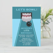 Bowling Boy Birthday Party Invitation (Standing Front)