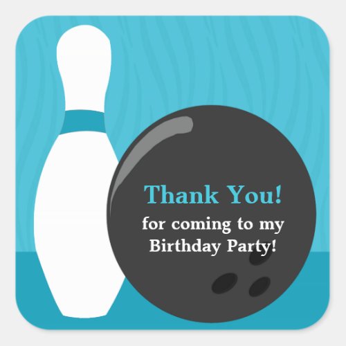 Bowling Boy Birthday Party  Sticker