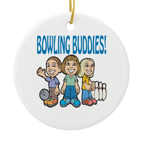 Bowling Buddies Ceramic Ornament