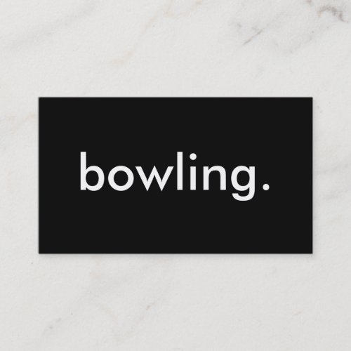 bowling. business card