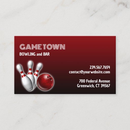 Customizable Bowling Business Card