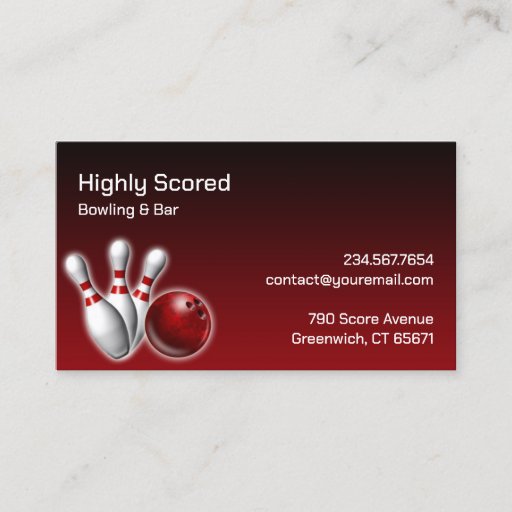 Customizable Bowling Business Card
