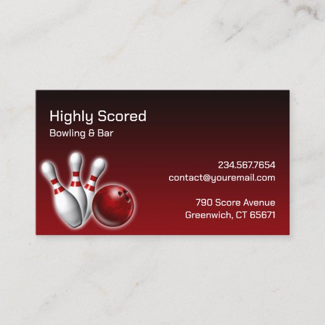 Bowling Business Card (Front)