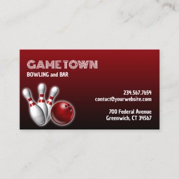Bowling Business Card by all_items at Zazzle