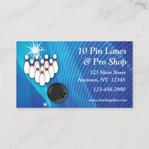 Customizable Bowling Business Card