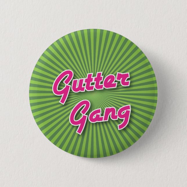 Bowling Button: Gutter Gang Pinback Button (Front)