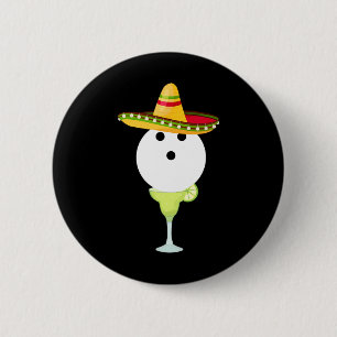 Bowling Byll With Sombrero And Margarita Sport Cin Button