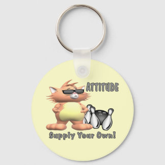 Bowling Cat: Attitude Keychain