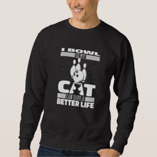 Bowling Cat Team Alley League Bowler Sweatshirt