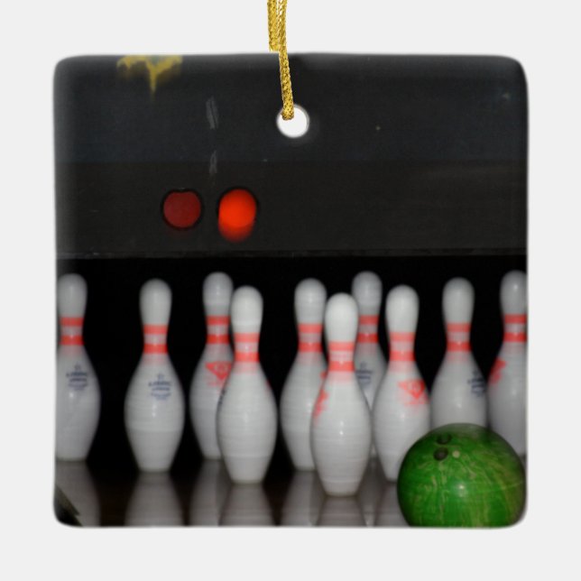 Bowling Ceramic Ornament (Front)