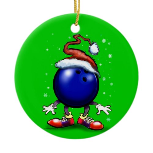 Bowling Ceramic Ornament