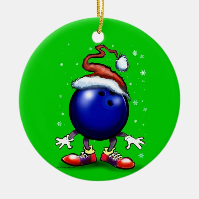Bowling Ceramic Ornament (Front)