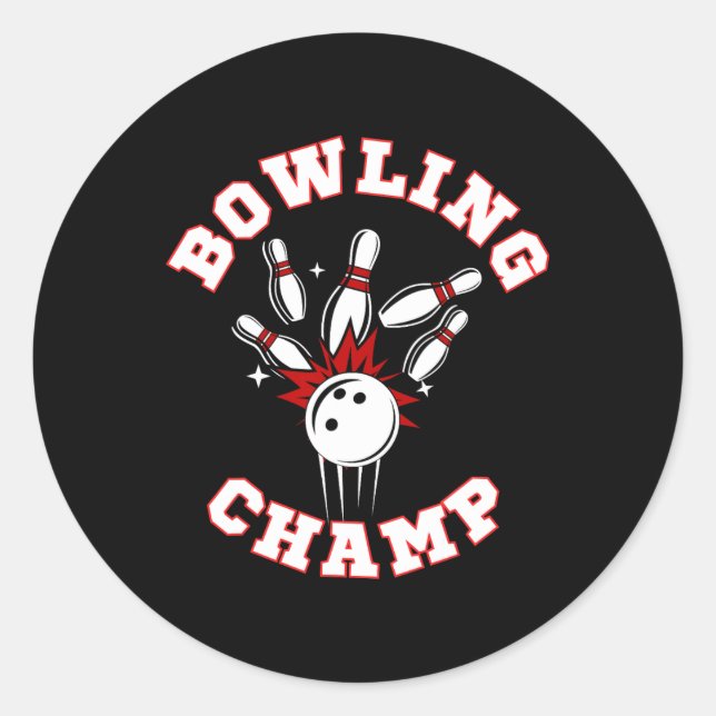 Bowling Champ Champion  Classic Round Sticker (Front)
