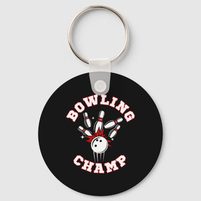 Bowling Champ Champion  Keychain (Front)