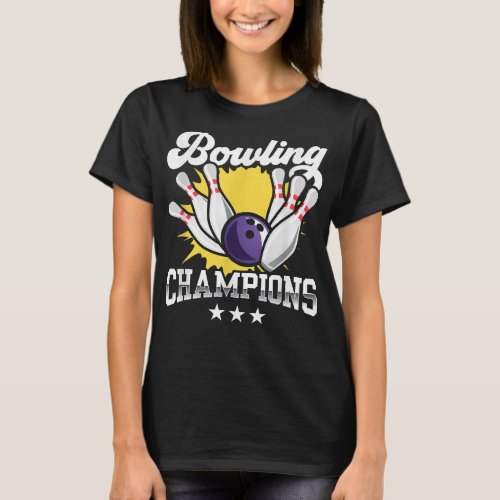 Bowling Champions Hobby Bowler Team Crew  T_Shirt