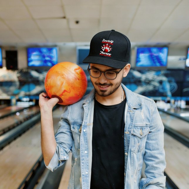 Bowling Cheaper Than Therapy And They Serve Beer Snap Back Hat (Creator Uploaded)