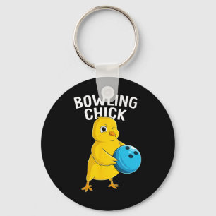 Bowling Chick Funny Women Girls Bowling Cute  Keychain