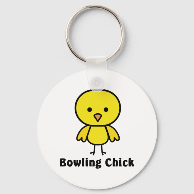 Bowling Chick Gear Keychain (Front)