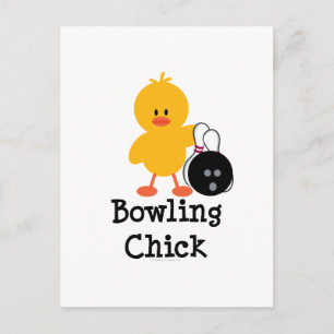 Bowling Chick Postcard