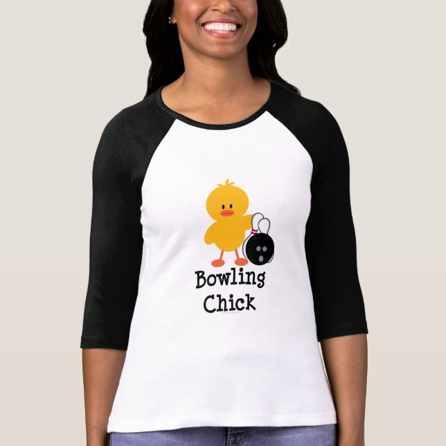 Bowling Chick Raglan Shirt (Front)
