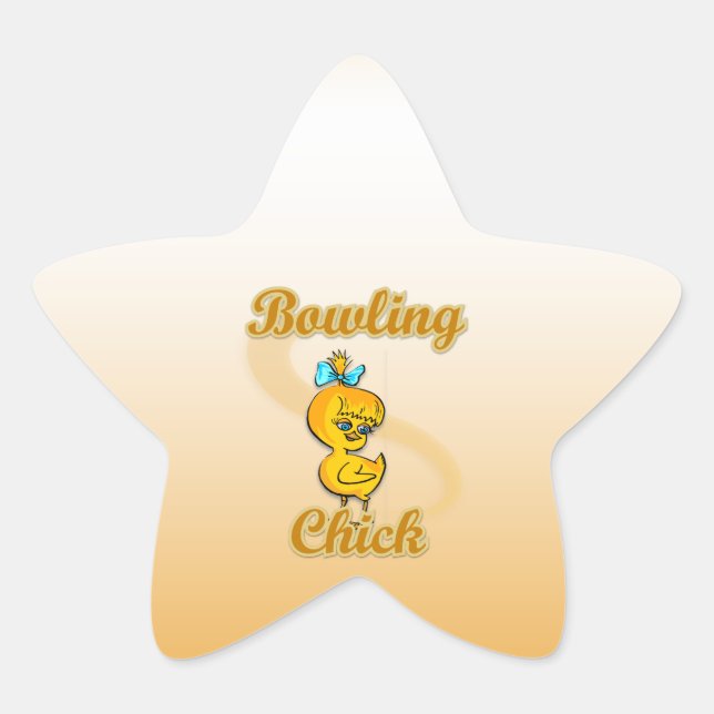 Bowling Chick Star Sticker (Front)