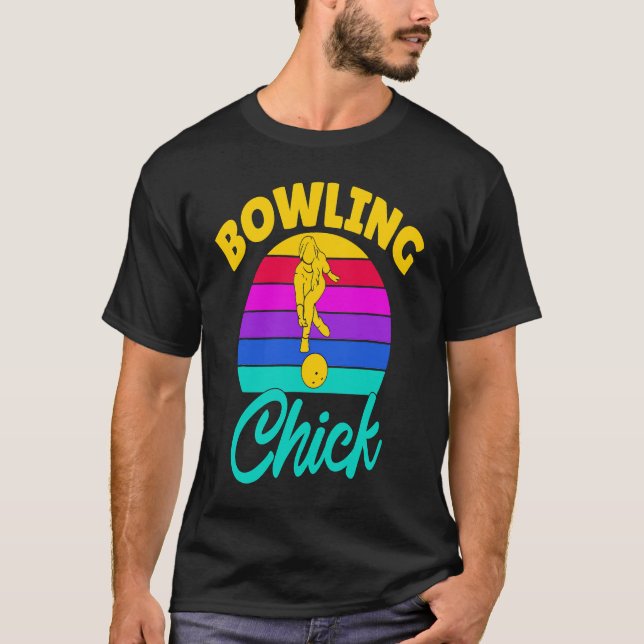 Bowling Chick Women Team Bowler T-Shirt (Front)
