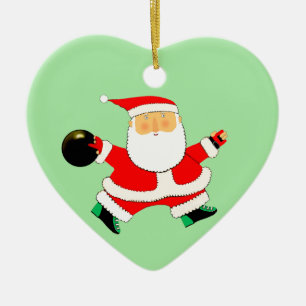 Bowling Christmas Collectible Ceramic Ornament