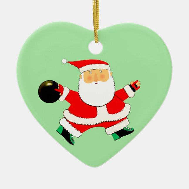 Bowling Christmas Collectible Ceramic Ornament (Front)