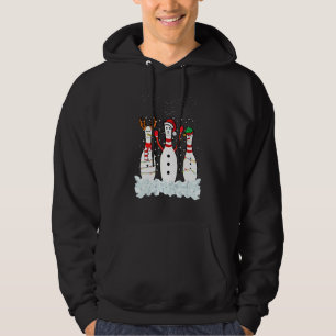 Bowling Christmas Costume Lights Reindeer Santa Te Hoodie