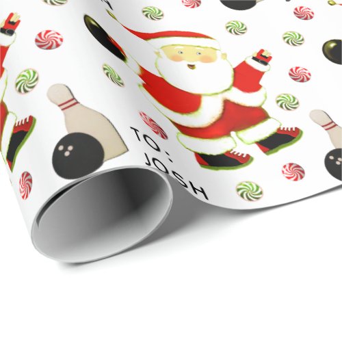 Bowling Christmas Gift Wrapping Paper