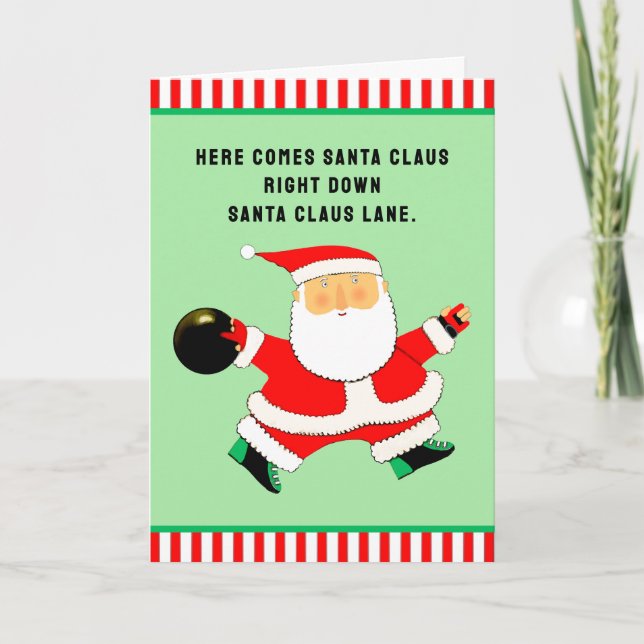 Bowling Christmas Holiday Card (Front)