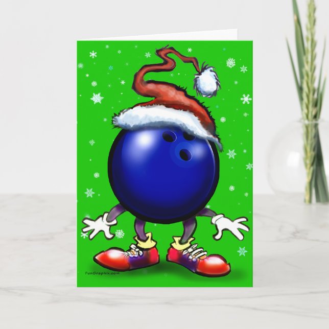 Bowling Christmas Holiday Card (Front)