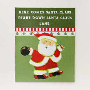 Bowling Christmas Holiday Gift Jigsaw Puzzle