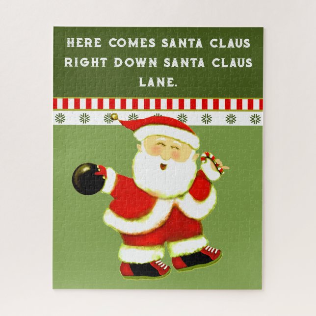 Bowling Christmas Holiday Gift Jigsaw Puzzle (Vertical)