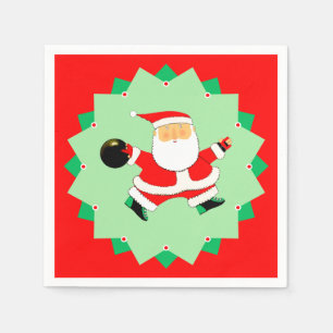 Bowling Christmas Holiday Party Napkins