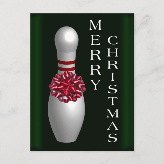 Bowling Christmas Holiday Postcard (Front)